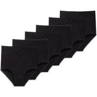 SCHIESSER Damen Maxi-Slips, 6er Pack - "Cotton Essentials", Maxi Pants, Baumwolle, Größe 3XL in Schwarz