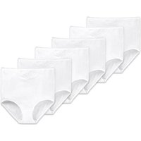 SCHIESSER Damen Maxi-Slips, 6er Pack - "Cotton Essentials", Maxi Pants, Baumwolle, Größe L in Weiß