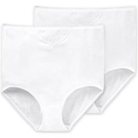 SCHIESSER Damen Maxi-Slips, 2er Pack - "Cotton Essentials", Maxi Pants, Baumwolle, Größe M in Weiß