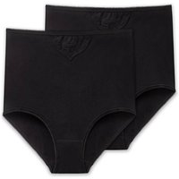 SCHIESSER Damen Maxi-Slips, 2er Pack - "Cotton Essentials", Maxi Pants, Baumwolle, Größe L in Schwarz