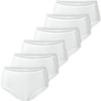 SCHIESSER Damen Midi-Slips, 6er Pack - 6Pack Midi, Stretch Cotton, uni, Größe L in Weiß