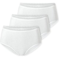 SCHIESSER Damen Midi-Slips, 3er Pack - 3Pack Midi, Stretch Cotton, uni, Größe S in Weiß