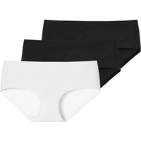 SCHIESSER Damen Panty, 3er Pack - Invisible Cotton, Nahtlos, Vorteilspack, Größe L in Schwarz