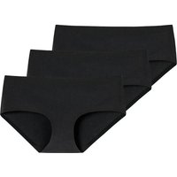 SCHIESSER Damen Panty, 3er Pack - Invisible Cotton, Nahtlos, Vorteilspack, Größe 2XL in Schwarz