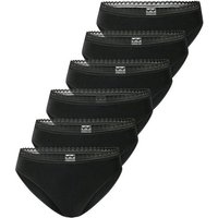 SCHIESSER Damen Rio-Slips, 6er Pack - 6Pack Rio Slip, Stretch Cotton, uni, Größe XL in Schwarz