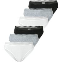 SCHIESSER Damen Rio-Slips, 6er Pack - 6Pack Rio Slip, Stretch Cotton, uni, Größe 2XL in Bunt