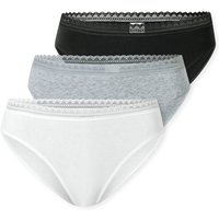 SCHIESSER Damen Rio-Slips, 3er Pack - 3Pack Rio Slip, Stretch Cotton, uni, Größe S in Bunt