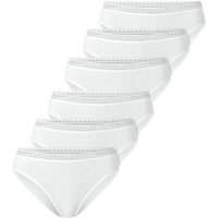 SCHIESSER Damen Rio-Slips, 6er Pack - 6Pack Rio Slip, Stretch Cotton, uni, Größe S in Weiß
