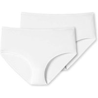 SCHIESSER Damen Slip 2er Pack - Midi-Slip, Cotton Stretch, uni, Größe 2XL in Weiß