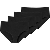 SCHIESSER Damen Slip 4er Pack - Midi-Slip, Cotton Stretch, uni, Größe 2XL in Schwarz