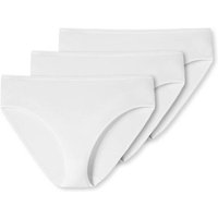 SCHIESSER Damen Slips 3er Pack - Jazz-Pants, Cotton Essentials, Basic, Stretch, Größe S in Weiß