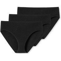 SCHIESSER Damen Slips 3er Pack - Jazz-Pants, Cotton Essentials, Basic, Stretch, Größe XXL in Schwarz