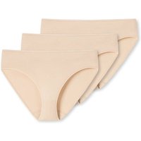 SCHIESSER Damen Slips 3er Pack - Jazz-Pants, Cotton Essentials, Basic, Stretch, Größe XL in Beige