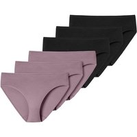 SCHIESSER Damen Slips 6er Pack - Jazz-Pants, Cotton Essentials, Basic, Stretch, Größe 42 (Gr. X-Large) in Schwarz