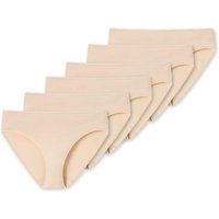 SCHIESSER Damen Slips 6er Pack - Jazz-Pants, Cotton Essentials, Basic, Stretch, Größe 44 (Gr. XX-Large) in Beige