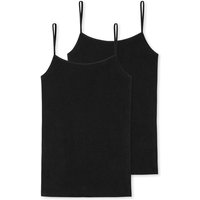 SCHIESSER Damen Spaghettitop, 2er Pack - Single Jersey, Serie 95/5, uni, Größe 3XL in Schwarz