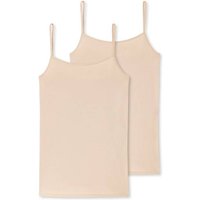 SCHIESSER Damen Spaghettitop, 2er Pack - Single Jersey, Serie 95/5, uni, Größe XL in Beige