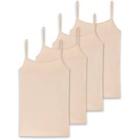 SCHIESSER Damen Spaghettitop, 4er Pack - Single Jersey, Serie 95/5, uni, Größe S in Beige