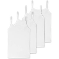 SCHIESSER Damen Spaghettitop, 4er Pack - Single Jersey, Serie 95/5, uni, Größe M in Weiß