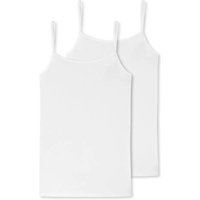 SCHIESSER Damen Spaghettitop, 2er Pack - Single Jersey, Serie 95/5, uni, Größe 4XL in Weiß