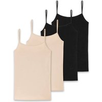 SCHIESSER Damen Spaghettitop, 4er Pack - Single Jersey, Serie 95/5, uni, Größe M in Beige