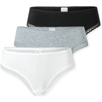 SCHIESSER Damen Strings, 3er Pack - 3Pack Cheeky String, Stretch Cotton, uni, Größe L in Bunt