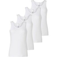 SCHIESSER Damen Tops, 4er Pack - 4Pack Trägertops, Unterhemd, Stretch Cotton, uni, Größe 2XL in Weiß