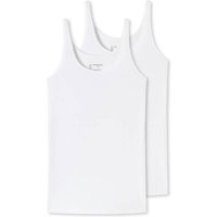 SCHIESSER Damen Trägertop, 2er Pack - Single Jersey, Serie 95/5, uni, Größe 3XL in Weiß