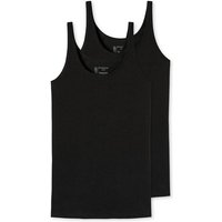 SCHIESSER Damen Trägertop, 2er Pack - Single Jersey, Serie 95/5, uni, Größe 3XL in Schwarz