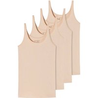 SCHIESSER Damen Trägertop, 4er Pack - Single Jersey, Serie 95/5, uni, Größe 2XL in Beige