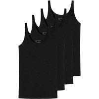 SCHIESSER Damen Trägertop, 4er Pack - Single Jersey, Serie 95/5, uni, Größe XL in Schwarz