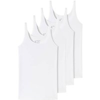SCHIESSER Damen Trägertop, 4er Pack - Single Jersey, Serie 95/5, uni, Größe M in Weiß