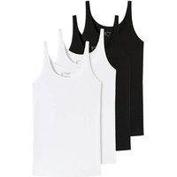 SCHIESSER Damen Trägertop, 4er Pack - Single Jersey, Serie 95/5, uni, Größe 3XL in Schwarz