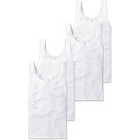 SCHIESSER Damen Unterhemden, 4er Pack - "Cotton Essentials", Trägertop, Baumwolle, Größe 3XL in Weiß