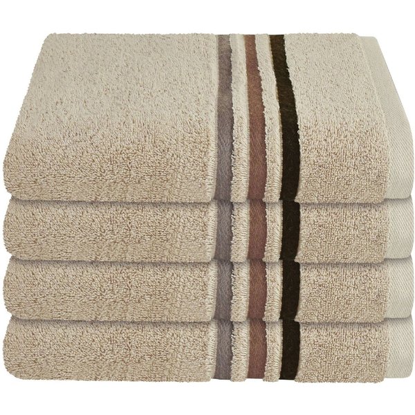 Schiesser Handtücher Skyline Color aus 100 % Baumwolle mit eleganter Streifenbordüre, Frottier (Set, 4-St), OEKO-TEX® MADE IN GREEN