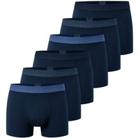 SCHIESSER Herren Boxershorts, 6er Pack - "95/5", Trunks, Cotton Stretch, Logobund, Größe S in Blau