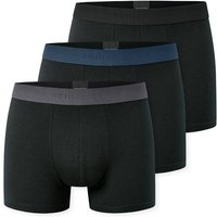 SCHIESSER Herren Boxershorts, 3er Pack - "95/5", Trunks, Cotton Stretch, Logobund, Größe S in Schwarz