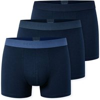 SCHIESSER Herren Boxershorts, 3er Pack - "95/5", Trunks, Cotton Stretch, Logobund, Größe M in Blau