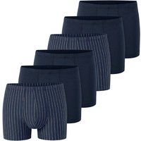 SCHIESSER Herren Boxershorts, 6er Pack - "95/5", Cotton Stretch, uni/gestreift, Größe S in Blau