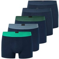 SCHIESSER Herren Boxershorts, 5er Pack - Serie "95/5", Unterhose, Logobund, Größe M in Blau