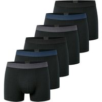 SCHIESSER Herren Boxershorts, 6er Pack - "95/5", Trunks, Cotton Stretch, Logobund, Größe S in Schwarz