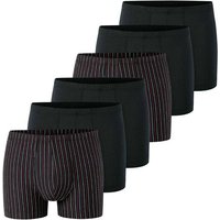 SCHIESSER Herren Boxershorts, 6er Pack - "95/5", Cotton Stretch, uni/gestreift, Größe S in Schwarz