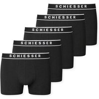 SCHIESSER Herren Boxershorts, 5er Pack - Serie "95/5", Unterhose, Logobund, Größe 2XL in Schwarz