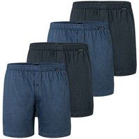 SCHIESSER Herren Jersey-Boxershorts, 4er Pack - 4Pack Boxershorts, Baumwolle, einfarbig, Größe XL in Blau