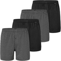 SCHIESSER Herren Jersey-Boxershorts, 4er Pack - 4Pack Boxershorts, Baumwolle, einfarbig, Größe XL in Schwarz