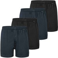 SCHIESSER Herren Jersey-Boxershorts, 4er Pack - 4Pack Boxershorts, Baumwolle, einfarbig, Größe 3XL in Schwarz
