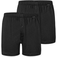 SCHIESSER Herren Jersey-Boxershorts, 2er Pack - 2Pack Boxershorts, Baumwolle, einfarbig, Größe 3XL in Schwarz