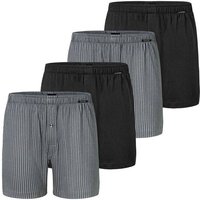 SCHIESSER Herren Jersey-Boxershorts, 4er Pack - 4Pack Boxershorts, Baumwolle, einfarbig, Größe 4XL in Schwarz