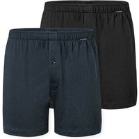 SCHIESSER Herren Jersey-Boxershorts, 2er Pack - 2Pack Boxershorts, Baumwolle, einfarbig, Größe 3XL in Schwarz