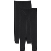 SCHIESSER Herren Lange Unterhose, 2er Pack - "95/5", Single Jersey, Cotton Stretch, Größe 2XL in Schwarz